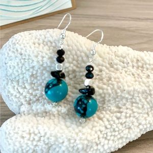 42. Turquoise beachy beaded earrings